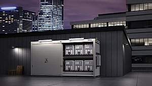 Außenanlage mit Schrank für Fässer und Intermediate Bulk Container