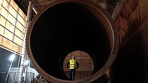 Baustelle mit Monopile