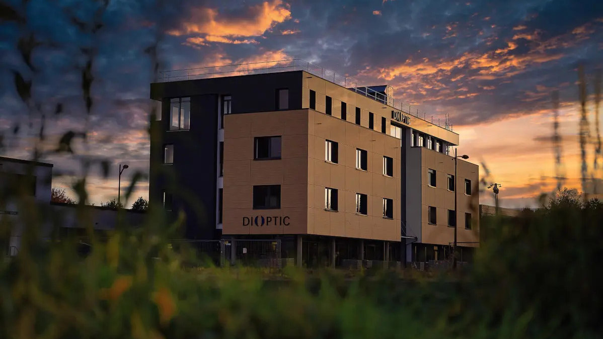 Dioptic was able to move into its new building in time for the company's anniversary in 2025. 