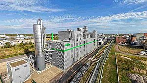 Verbio production plant in the Bitterfeld-Wolfen chemical park for bio-based chemicals