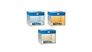 Die Lichtkabine byko-spectra LED 6 von BYK-Gardner ermöglicht die visuelle Beurteilung von Farben und Materialien unter unterschiedlichen standardisierten LED-Lichtarten.