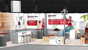 Jordan Lacke Messestand Holz-Handwerk 2022