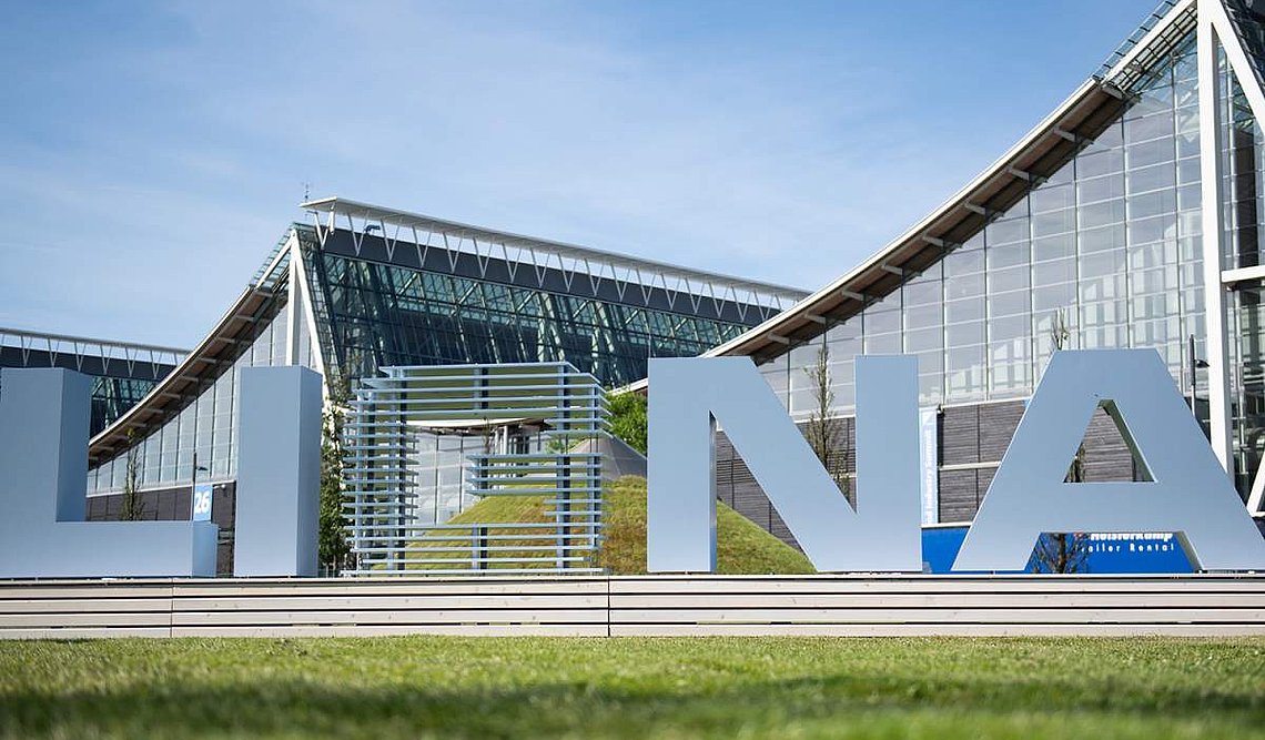 Messegelände der Ligna in Hannover mit Hallen und Ausstellungsflächen