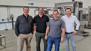 Gerhard Koblenzer (LPW), Volker Hösel (Hemo), Matthieu Fresco (WashTech) und Andreas Fritz (Hemo).