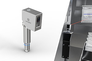 Hygienic P2PY111 time-of-flight sensor from Wenglor in a stainless steel housing