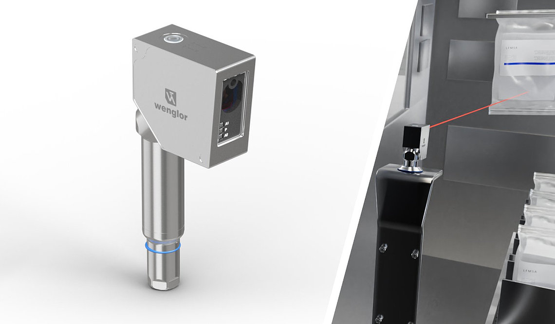 Hygienischer Lichtlaufzeitsensor P2PY111 von Wenglor in Edelstahlgehäuse