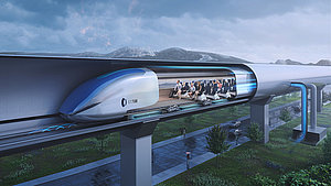 Im Vakuumtunnel ist ein energiesparendes Gleiten mit Geschwindigkeiten bis zu 1.000 km/h möglich. 