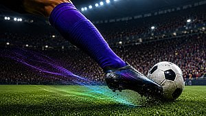 Fuß mit Fußball