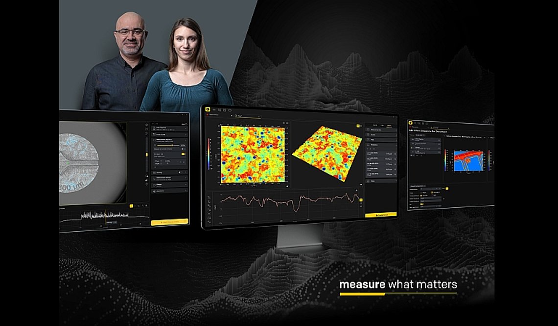 Polytec-Anwender mit Software auf Monitor