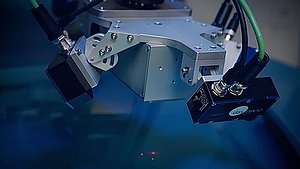 Terahertz-System während Messung